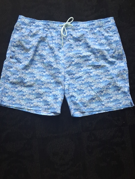 Johnston & Murphy Other - Johnston & Murphy Blue Shark-Pattern Swim Trunks